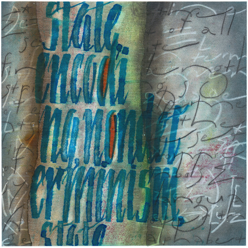 "State, Encoding, Nondeterminism." Mixed media on paper. 20x20 cm (8x8 in.)